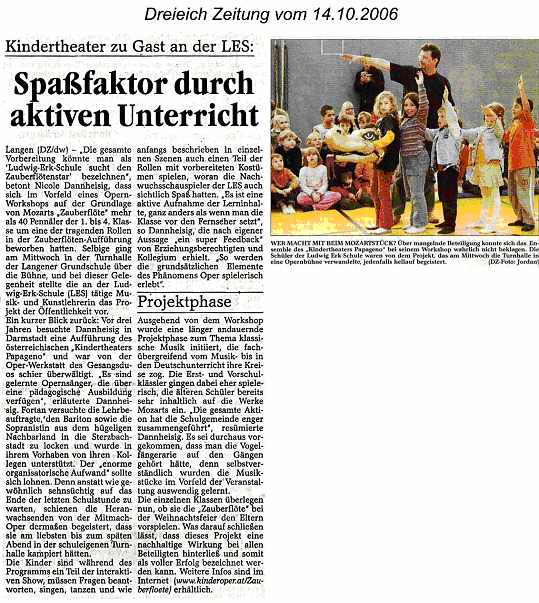 Kindertheater Pressebericht Peter Pacher